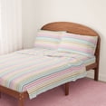 thumbnail image 2 of Mainstays Kids Microfiber Bed Sheet Set, Queen, Rainbow Stripe, 4 Pieces, 2 of 10