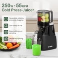 thumbnail image 5 of 5.9" Wide Feed Chute Cold Press Juicer for Whole Vegetable & Fruit, 250W Slow Masticating Juicer Machines with with Dual-Layer Strainer, 5 of 7