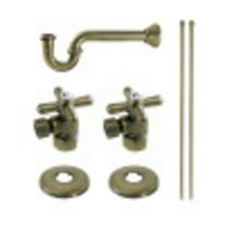Kingston Brass KPK103P Trimscape Standard Mount Plumbing Supply Kit Combo, Antique Brass