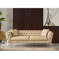 thumbnail image 2 of Meridian Furniture Aurora Beige Vegan Leather Sofa, 2 of 12