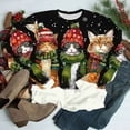 thumbnail image 6 of Womens Ugly Christmas Sweatshirt Funny 3D Cats Animal Graphic Christmas Cute Crewneck Long Sleeve Pullover Tops, 6 of 6