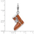 thumbnail image 5 of 925 Sterling Silver RH Enameled 3-D Snow Boot With Lobster Clasp Charm Pendant; for Adults and Teens; for Women and Men, 5 of 5