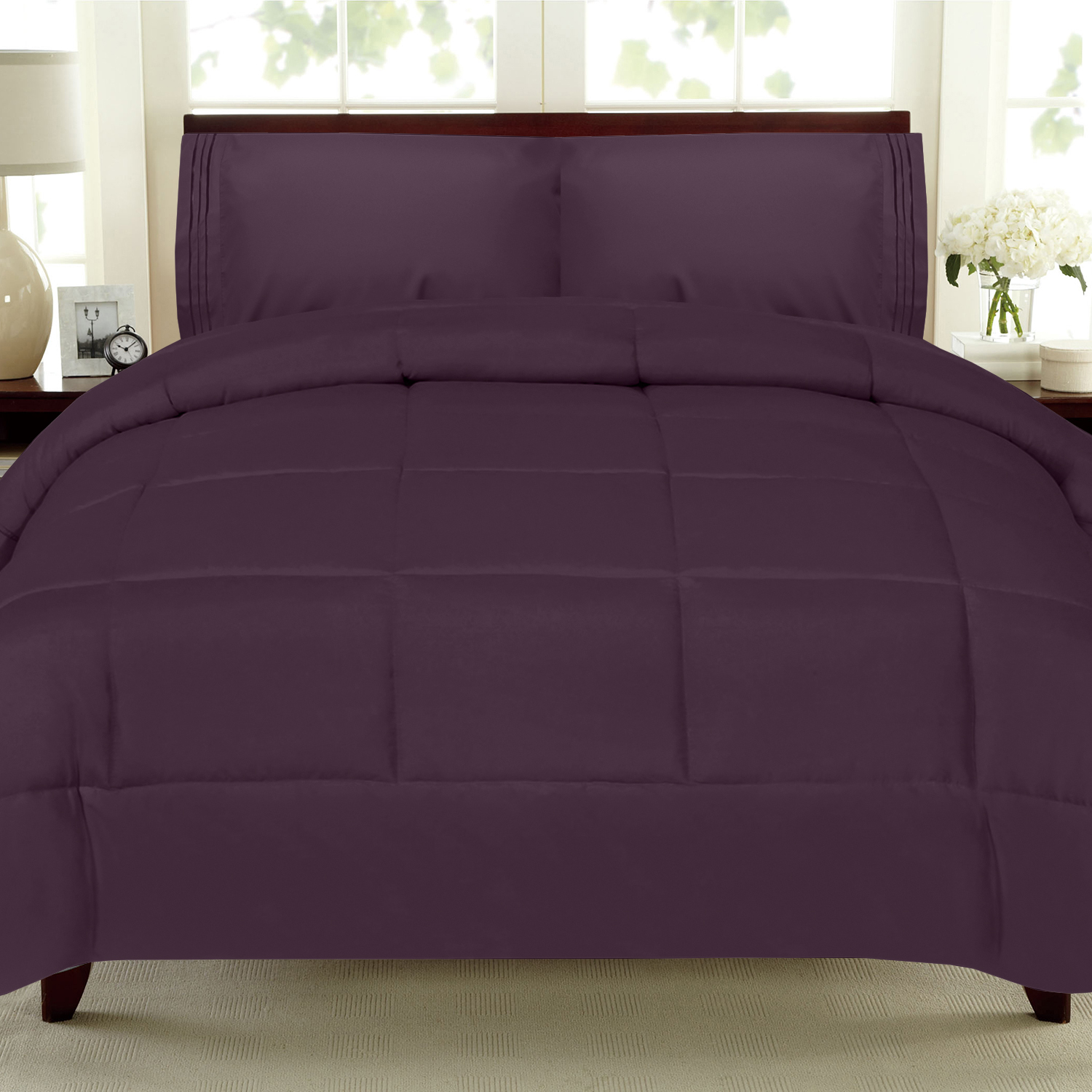 Sweet Home Collection Eggplant 5 Piece Bed in a Bag Comforter Set with Sheets, Full
