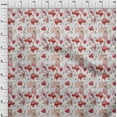 thumbnail image 3 of oneOone Cotton Poplin Twill Light Red Fabric Flower Watercolor Sewing Fabric By The Yard Printed Diy Clothing Sewing Supplies 56 Inch Wide, 3 of 4