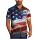 thumbnail image 1 of Mens Casual Manga Corta Botón Abajo Camisas, Cuello de Vuelta Impresión Del Día de la Independencia para el Verano, Al Aire Libre Y Casual, 1 of 6