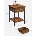 thumbnail image 3 of VASAGLE Mesita de Noche, Mesa Auxiliar, Mesa Auxiliar con cajón y Estante, para Dormitorio, Montaje Fácil, Acero, Diseño Industrial, Marrón Rústico y Negro, 3 of 5