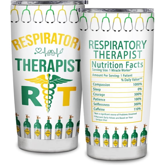 Respiratory Therapist Gifts for Women Tumbler Gifts for Rt On Respiratory Care Week Birthday Gifts for Respiratory Therapist Student Stainless Steel Travel 20oz Cup