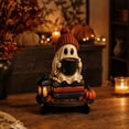 thumbnail image 4 of JHRGJIO Cute Ghost Reading Statue, Wooden Base Fall Figurine Bookshelf Accent, Halloween Decorations Indoor Outdoor Tabletop Home Decor Display Piece Spooky, 4 of 6