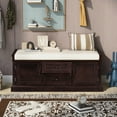 thumbnail image 2 of UBesGoo Contemporary Storage Bench Entryway Shoe Bench with Removable Cushion 2 Drawers and 2 Cabinets for Hallway Living Room Bedroom Home Office, Espresso, 2 of 11