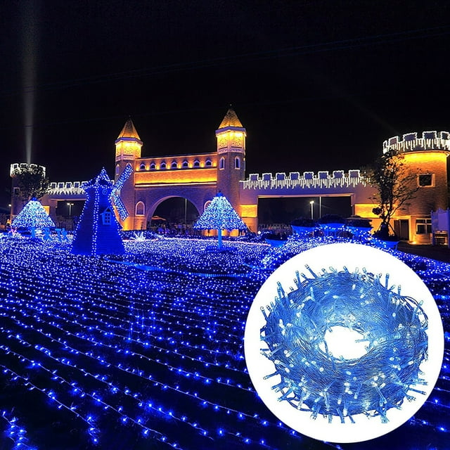 Fiudx Guirnalda de Luces Led de 10 M, 100 Led con Múltiples Modos de Destello, de Bajo Consumo, Impermeable, Extensible, Ideal para Fiestas En Interiores y Exteriores, Bodas, Cumpleaños y Navidad.