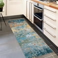 thumbnail image 2 of CAROMIO Modern Abstract Runner Rug Printed Area Rugs Machine Washable Rug Soft Velvet Mat Foldable Accent Rug for Living Room Bedroom Dining Room, 2' x 6' Yellow Blue, 2 of 6
