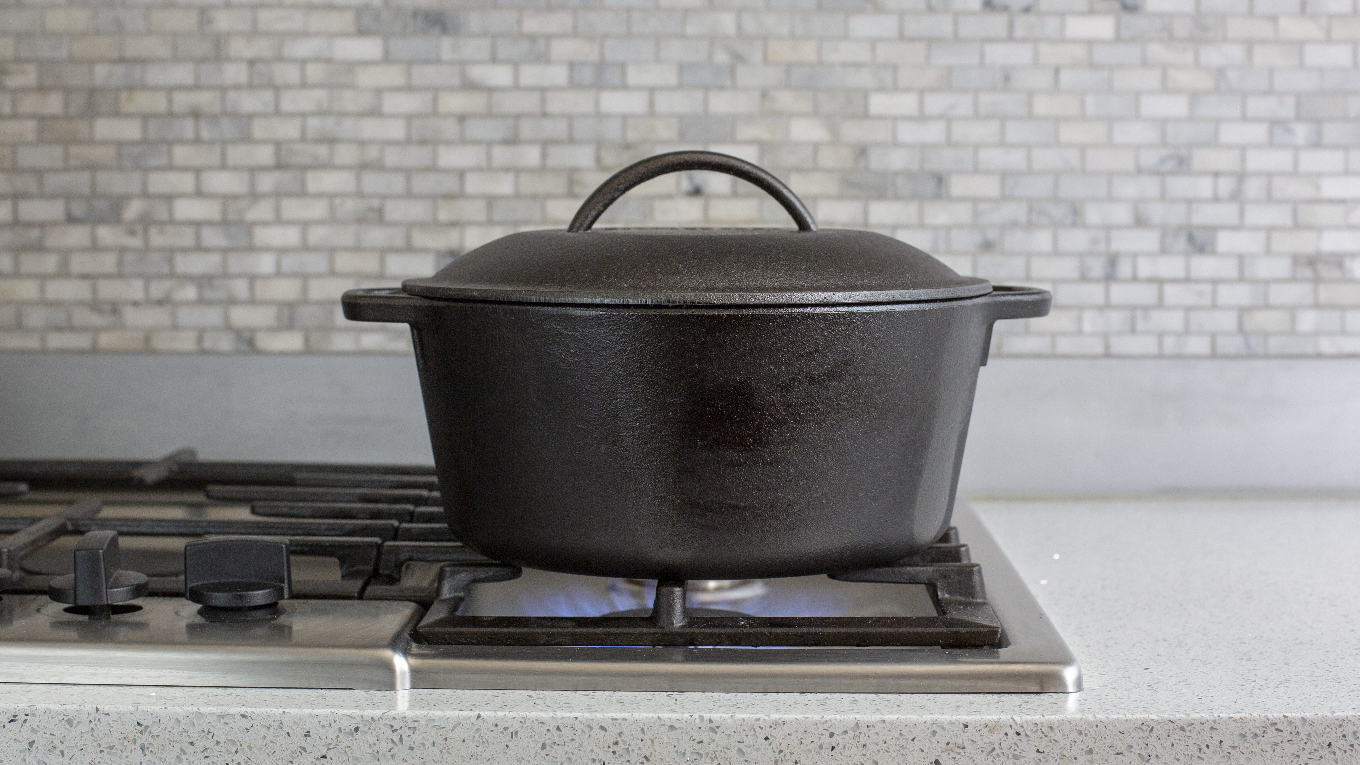 Lodge Pre-Seasoned 5 Quart Cast Iron Dutch Oven with Loop Handles and Cast Iron Cover - image 4 of 5