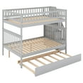 thumbnail image 5 of Tcbosik Full Over Full Bunk Bed With Trundle And Staircase,Gray, 5 of 9