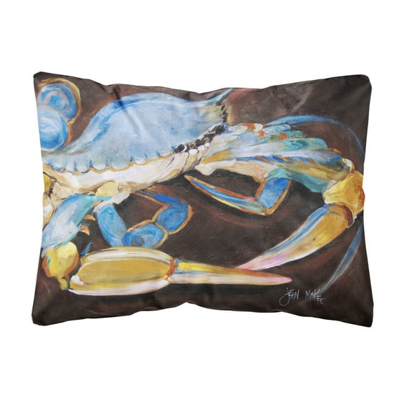 Carolines Treasures JMK1090PW1216 Blue Crab Canvas Fabric Decorative Pillow  12H x16W multicolor