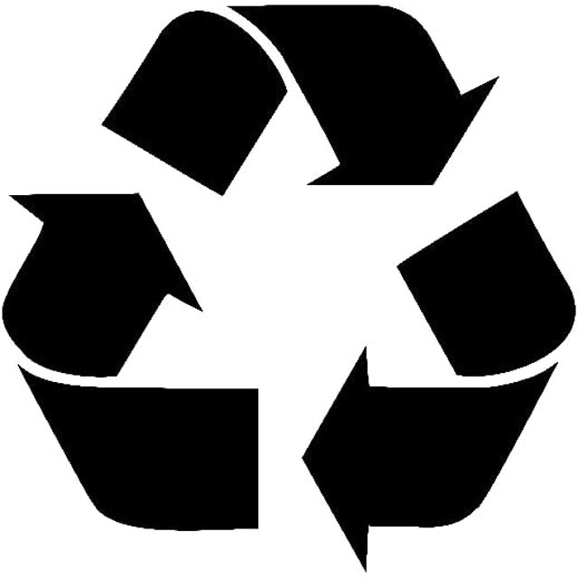 Recycle Bin Vinyl Decal Labels Design #2 Adhesive Recycling Stickers Trash Can Emblem (5" x 5", White)