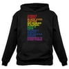 Men's Pride Hoodie - Love is Love Quotes Rainbow Design - LGBTQ Supportive Sweatshirt - Comfortable Cotton-Polyester Blend Hoodie - Medium Black