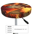 thumbnail image 7 of Picia Sunset Meditating Dog pattern Round Stool Covers Comfy Seat Covers Stretch Removable WashableChair Slipcover Round Bar Chair Cushion Cover-12 inch, 7 of 7