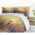 thumbnail image 5 of Ambesonne Modern Duvet Cover Set, Woman Under the Rain, 2-Calking, Pale Caramel Yellow, 5 of 6