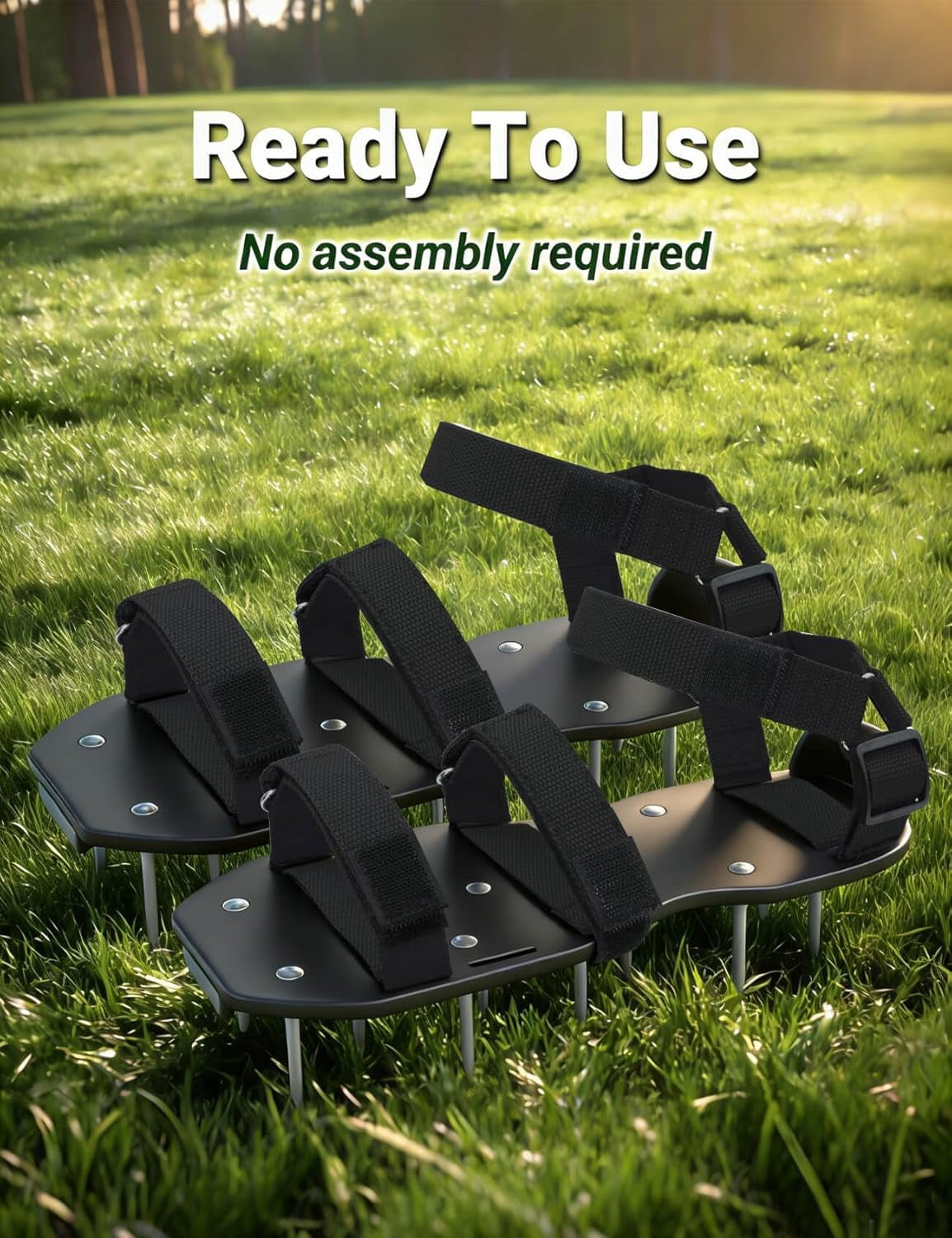 Lawn Aerator Shoes, Grass Aerator shoes with Adjustable Spike, Spiked Aerating Sandals Heavy Duty Lawn soil Aerator Tool for Yard Patio Garden Lawn