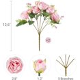 thumbnail image 3 of Peonies Artificial Flowers, Small Silk Flowers for Home Decor Indoor Fake Bouquet Faux Floral Arrangements Dining Table Centerpieces for Kitchen Bridal Wedding Party Decor Pink, 3 of 14