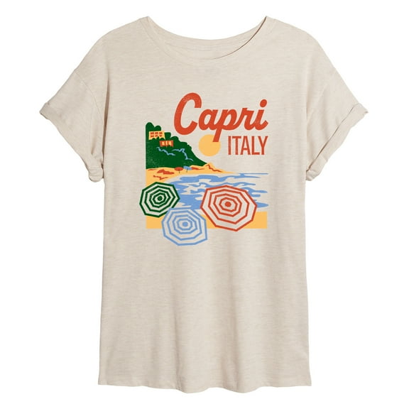 Instant Message - Capri Italy - Women's Oversized Graphic T-Shirt