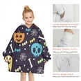thumbnail image 6 of Halloween Colorful Spooky Elements Blanket Hoodies for Kids 6-13YR Oversize Wearable Blanket Hoodies for Boys Girls Teens, 6 of 7