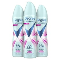 Degree Advanced Antiperspirant Deodorant Dry Spray 72-Hour Sweat and Odor Protection Sheer Powder Deodorant Spray For Women With MotionSense Technology 3.8 oz, Pack of 3