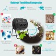 thumbnail image 3 of Costway Tumbling Composter 40 Gallon Garden Rotating Compost Bin with Dual Chamber Green, 3 of 4