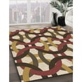 thumbnail image 3 of Ahgly Company Machine Washable Indoor Round Transitional Red Brown Area Rugs, 8' Round, 3 of 7