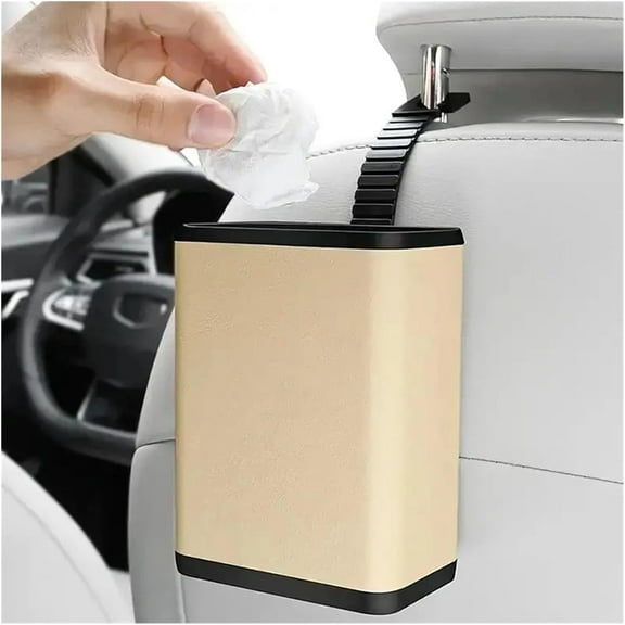 Car Trash Bin Hanging Vehicle Garbage Dust Case Storage Box Trash Can Auto Backseat Organizer Holder Interior Accessories