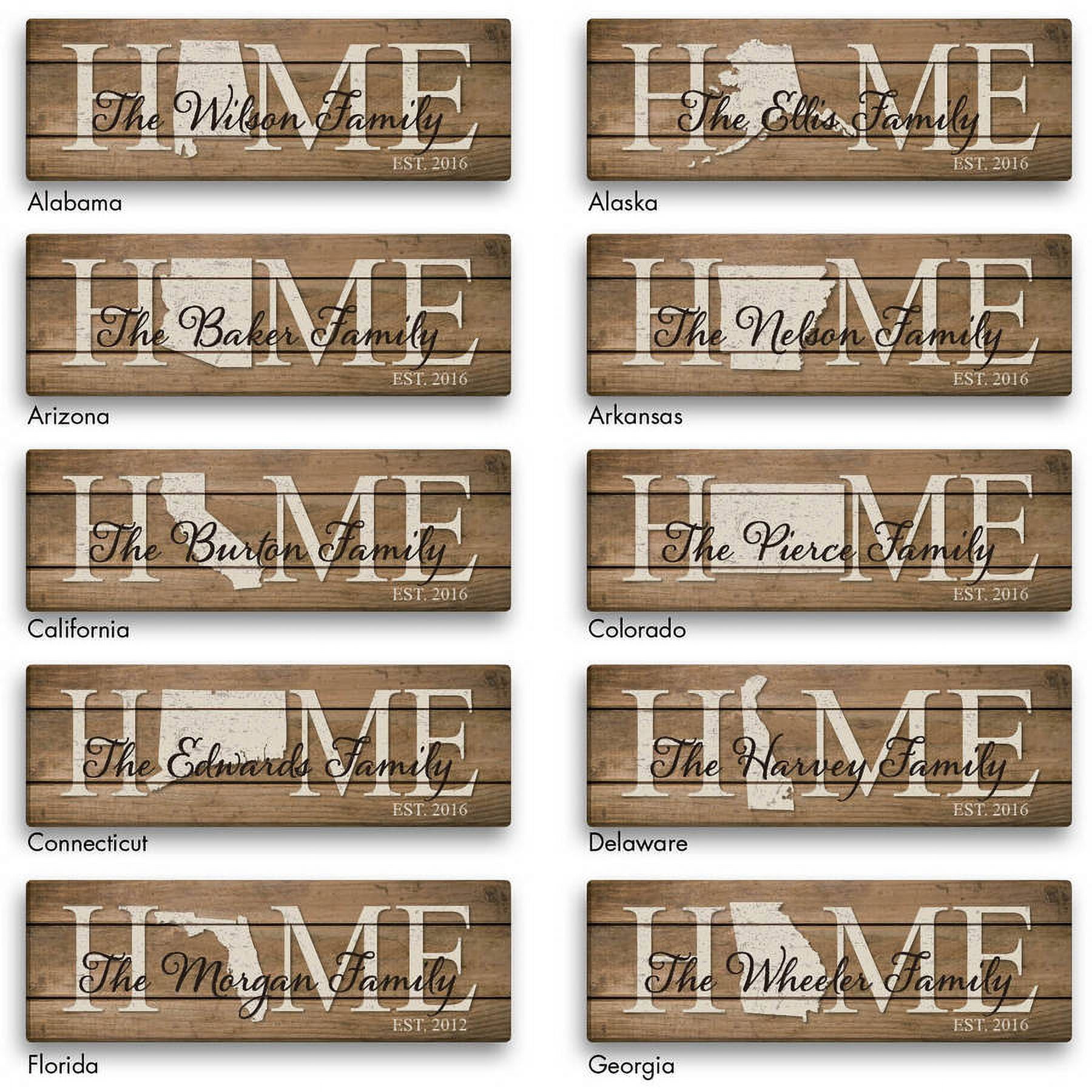 Home State Personalized 6" x 18" or 9 x 27 Canvas