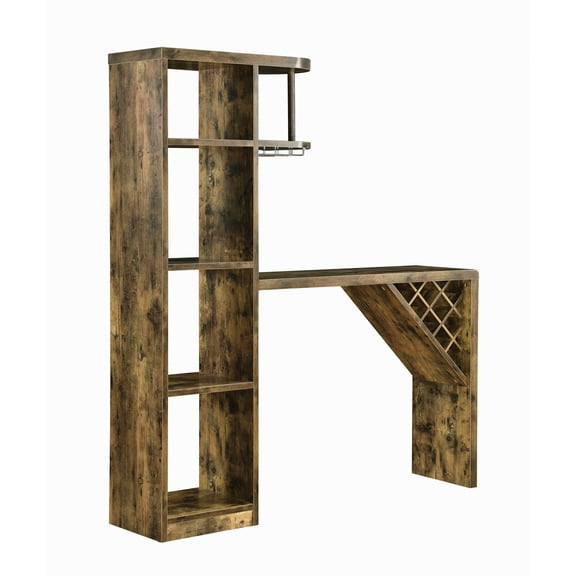Belvedere 5-shelf Bar Table Storage Antique Nutmeg