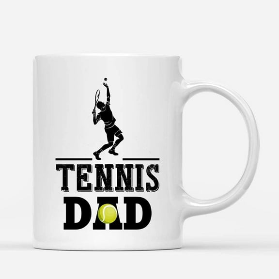 Custom Mugs Tennis Dad Sport Ball Player Dad Racquet Ballers Fan Fathers Gifts Santa Christmas Presents Ceramic Coffee 11oz 15oz Mug