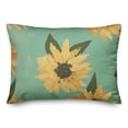 thumbnail image 2 of Creative Products Painted Sunflower Teal 14 x 20 Indoor / Outdoor Pillow, 2 of 3