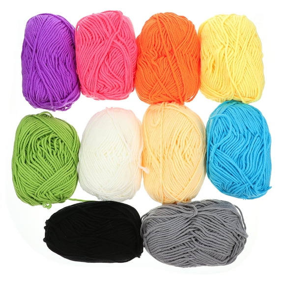 Zoyueyie 10Pcs Colored Cotton Yarn Skeins Household Knitting Crochet Yarn Knitting Supply