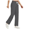 thumbnail image 2 of Baggy Wide Leg Sweatpants Womens High Waist Fleece Joggers with Pockets Lounge Pants Casual Comfy Drawstring Sweat Pants Fleece Lined Sweatpants Women Y2k Clothes Fleece Joggers Pants, 2 of 5