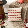 thumbnail image 3 of Fancy Homi Set of 2 Boho Christmas Red Decorative Throw Pillow Covers 18x18 Inch for Living Room Couch Bed Sofa, Modern Farmhouse Holiday Home Decor, Soft Cotton Line Square Cushion Case 45x45 cm, 3 of 6