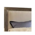 thumbnail image 2 of Benjara Platform Style Queen Bed with Padded Headboard and Nailhead Trim, Brown, 2 of 3