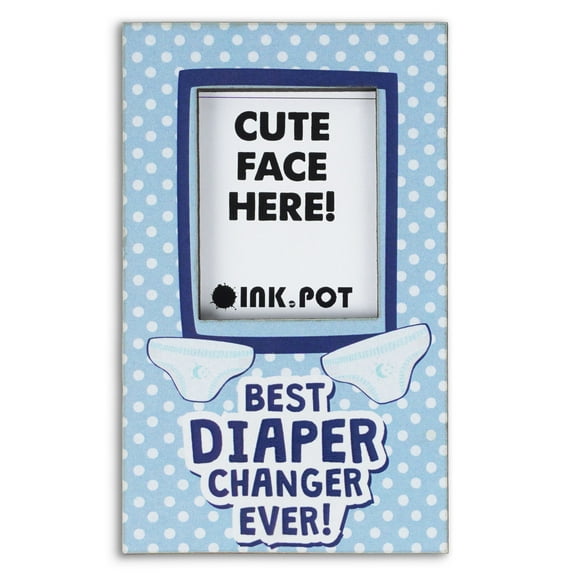 Inkdotpot Best Diaper Changer Ever! PhotoMagnetFrame-MagneticPhotoFramesFor Refrigerator Magnets- MiniPhotoFrames- Cute Gift ForSpouse/ Husband | 9 x 5.5 cm