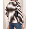 thumbnail image 2 of BTFBM Women's Lightweight Oversized Striped Sweater | Soft Knit Cozy Sweaters, Crew Neck Long Sleeve Pullover, y2k Color Block, Casual Holiday Outfits, Winter Fall Clothes, 2 of 8
