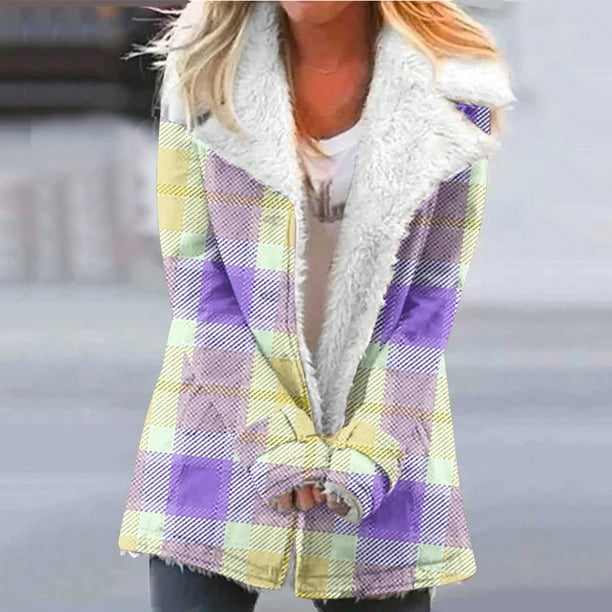 zanvin Winter Coats for Women, Women's Button Down Jacket Fleece Lined