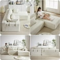 thumbnail image 5 of 108" L Shaped Chenille Modular Sectional Couches with Pillows, 4 Seater Oversized Upholstered Cloud Sofa for Living Room Apartment, Free Combination, Beige, Right Chaise, 5 of 8