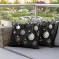 thumbnail image 4 of Black Christmas Outdoor Pillow Covers 16"x16" Set of 2,Waterproof Throw Pillow Covers for Patio Furniture,Xmas Pine Needles Balls Snowflake Decorative Cushion Pillowcases for Garden Porch Couch Sofa, 4 of 9