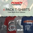 thumbnail image 4 of Boys T Shirts - Youth Big Kids Active Athletic Workout Sports Basketball Graphic Short Sleeve Top 4 Pack, 4 of 6