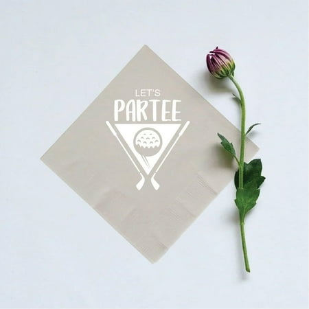 50pcs Let's Par Tee Custom Golf 3ply Cocktail Napkins, Personalized Beverage Napkin Favors, Bachelor Party Paper Napkins as Favors and Gifts，Cocktail napkins for reception disposable decorative 5"x5"