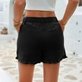 thumbnail image 4 of UDAUDU Denim Shorts Women High Waisted 2026 Summer Ruffle Shorts Casual Cute Cotton Outdoor Short Jeans with Pockets Black S, 4 of 4