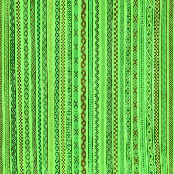 Ahgly Company Indoor Square Abstract Green Modern Area Rugs, 3' Square