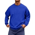 thumbnail image 2 of Delconic Men's Sweatshirts Soft Long Sleeve Crewneck Sweatshirt Midweight Fleece Sweat Shirt Breathable Pullover Sweater S-3XL Blue L, 2 of 6