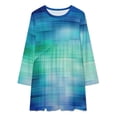 thumbnail image 2 of Green Turquoise Teal Blue Abstract Texture Loose Dress Evening Dress Summer Dresses for Women Luxury Dress Long Sleeved Dress, 2 of 4