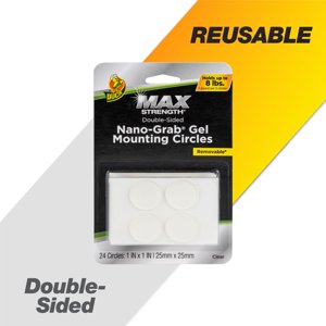 Duck Brand Nano-Grab Gel Tape Circles, 24 Pack